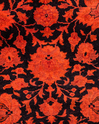 Modern Overdyed Hand Knotted Wool Orange Area Rug 3' 2" x 4' 10"