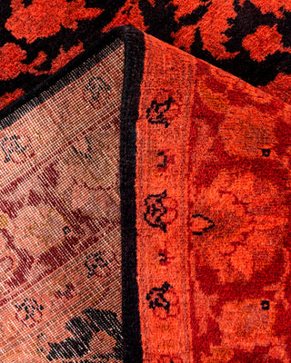 Contemporary Hand-Knotted Overdyed Orange Area Rug 3' 2" x 4' 10"