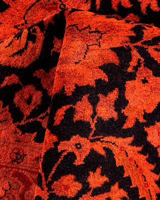 Contemporary Hand-Knotted Overdyed Orange Area Rug 3' 2" x 4' 10"