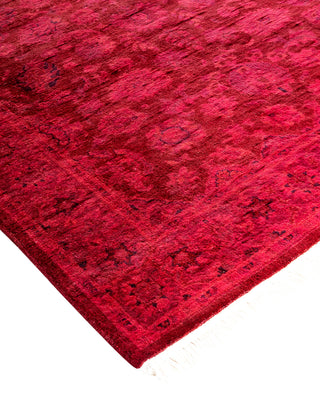 Modern Overdyed Hand Knotted Wool Pink Area Rug 3' 1" x 5' 5"