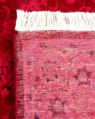 Modern Overdyed Hand Knotted Wool Pink Area Rug 3' 1" x 5' 5"