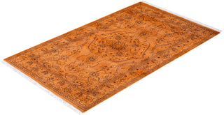 Contemporary Hand-Knotted Overdyed Gold Area Rug 3' 1" x 5' 3"