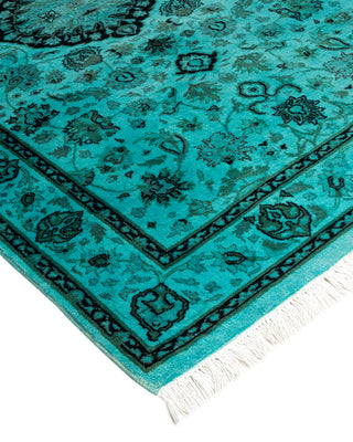 Modern Overdyed Hand Knotted Wool Blue Area Rug 3' 1" x 5' 5"