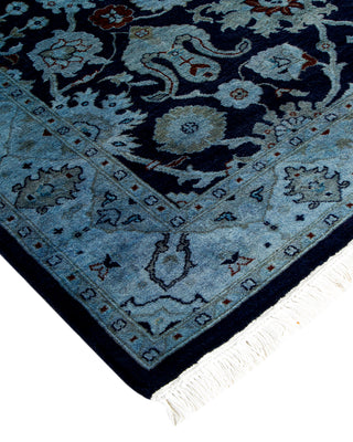 Contemporary Hand-Knotted Overdyed Blue Area Rug 3' 2" x 5' 3"