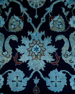 Contemporary Hand-Knotted Overdyed Blue Area Rug 3' 2" x 5' 3"