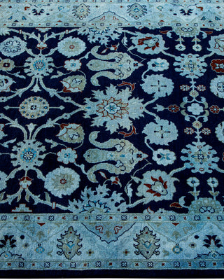 Contemporary Hand-Knotted Overdyed Blue Area Rug 3' 2" x 5' 3"