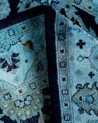 Contemporary Hand-Knotted Overdyed Blue Area Rug 3' 2" x 5' 3"