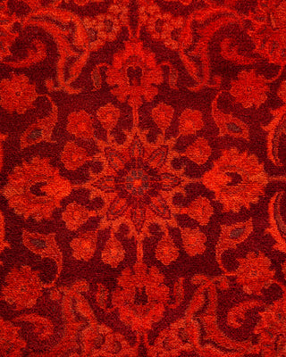 Modern Overdyed Hand Knotted Wool Red Area Rug 4' 3" x 6' 4"
