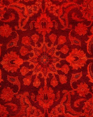 Contemporary Hand-Knotted Overdyed Red Area Rug 4' 3" x 6' 4"