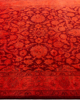 Contemporary Hand-Knotted Overdyed Red Area Rug 4' 3" x 6' 4"