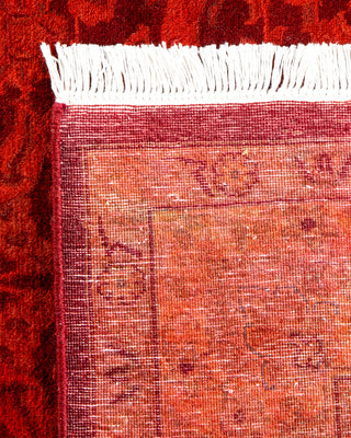 Contemporary Hand-Knotted Overdyed Red Area Rug 4' 3" x 6' 4"