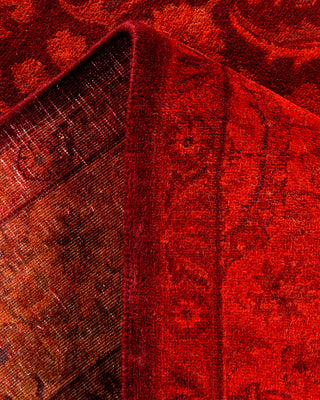 Contemporary Hand-Knotted Overdyed Red Area Rug 4' 3" x 6' 4"