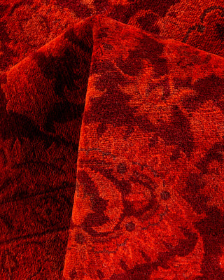 Contemporary Hand-Knotted Overdyed Red Area Rug 4' 3" x 6' 4"