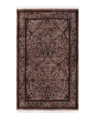 Contemporary Fine Vibrance Brown Wool Area Rug 2' 8" x 4' 3"
