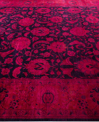 Contemporary Overdyed Wool Hand Knotted Purple Area Rug 9' 2" x 12' 5"