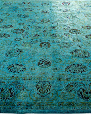 Contemporary Hand-Knotted Overdyed Blue Area Rug 8' 2" x 10' 2"