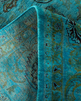 Contemporary Hand-Knotted Overdyed Blue Area Rug 8' 2" x 10' 2"