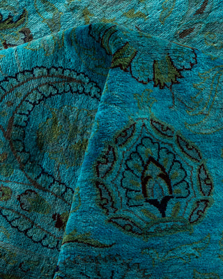 Contemporary Hand-Knotted Overdyed Blue Area Rug 8' 2" x 10' 2"