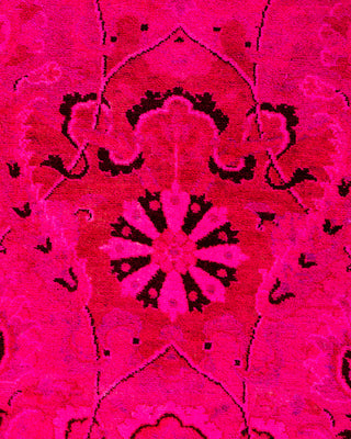 Contemporary Hand-Knotted Overdyed Pink Area Rug 6' 3" x 9' 0"