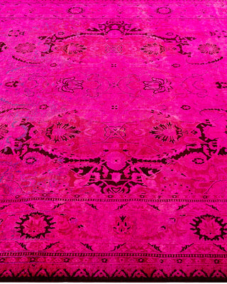 Contemporary Hand-Knotted Overdyed Pink Area Rug 6' 3" x 9' 0"