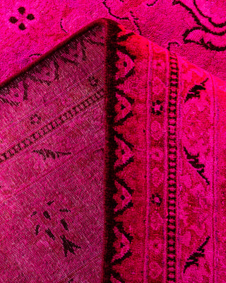 Contemporary Hand-Knotted Overdyed Pink Area Rug 6' 3" x 9' 0"