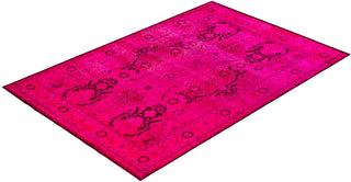 Contemporary Hand-Knotted Overdyed Pink Area Rug 6' 3" x 9' 0"