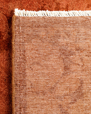 Contemporary Hand-Knotted Overdyed Brown Square Area Rug 5' 1" x 5' 1"