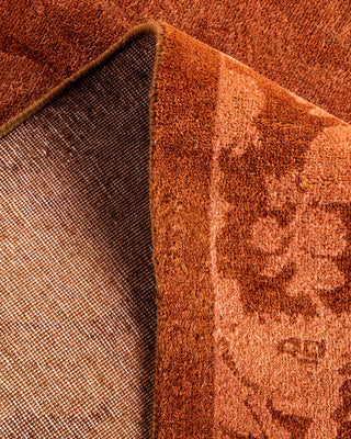 Contemporary Hand-Knotted Overdyed Brown Square Area Rug 5' 1" x 5' 1"