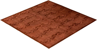 Contemporary Hand-Knotted Overdyed Brown Square Area Rug 5' 1" x 5' 1"
