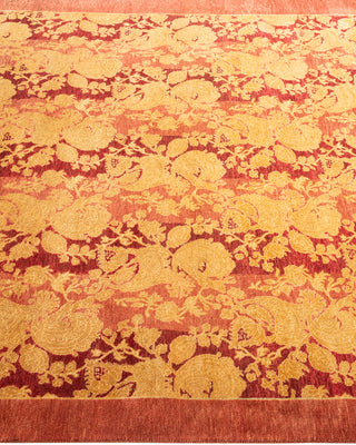 Traditional Hand Knotted Pink Square Area Rug 4' 4" x 4' 4"