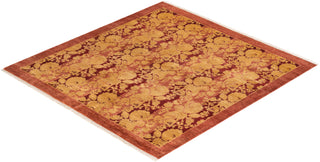 Traditional Hand Knotted Pink Square Area Rug 4' 4" x 4' 4"