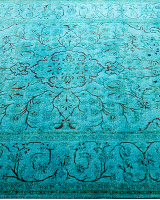Contemporary Hand-Knotted Overdyed Blue Area Rug 4' 3" x 5' 10"