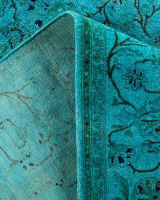 Contemporary Hand-Knotted Overdyed Blue Area Rug 4' 3" x 5' 10"