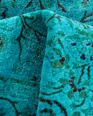 Contemporary Hand-Knotted Overdyed Blue Area Rug 4' 3" x 5' 10"