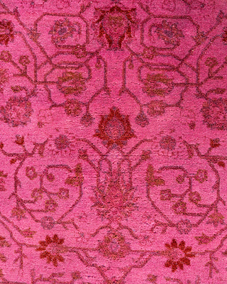 Contemporary Hand-Knotted Overdyed Pink Area Rug 4' 2" x 6' 3"