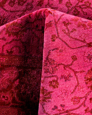 Contemporary Hand-Knotted Overdyed Pink Area Rug 4' 2" x 6' 3"