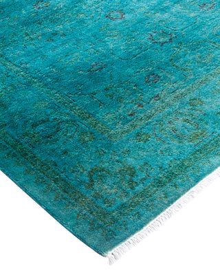 Contemporary Overyed Wool Hand Knotted Blue Area Rug 3' 3" x 5' 0"