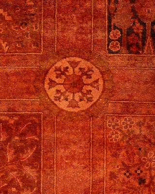 Contemporary Hand-Knotted Overdyed Orange Area Rug 3' 2" x 4' 10"