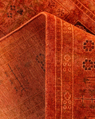 Contemporary Hand-Knotted Overdyed Orange Area Rug 3' 2" x 4' 10"