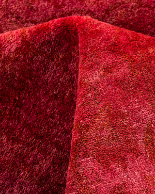 Contemporary Hand-Knotted Overdyed Pink Area Rug 3' 3" x 5' 2"