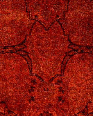 Contemporary Hand-Knotted Overdyed Orange Area Rug 3' 2" x 5' 5"
