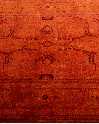 Contemporary Overyed Wool Hand Knotted Orange Area Rug 3' 2" x 5' 5"