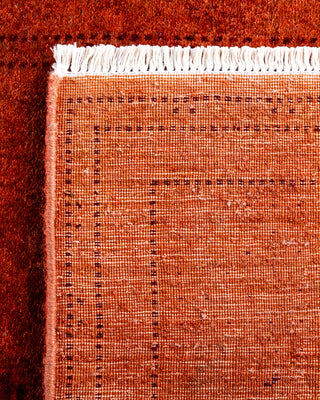 Contemporary Hand-Knotted Overdyed Orange Area Rug 3' 2" x 5' 5"