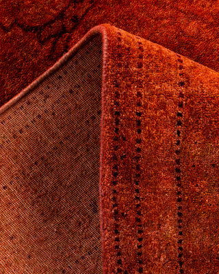 Contemporary Hand-Knotted Overdyed Orange Area Rug 3' 2" x 5' 5"