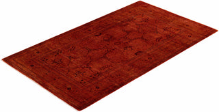 Contemporary Hand-Knotted Overdyed Orange Area Rug 3' 2" x 5' 5"