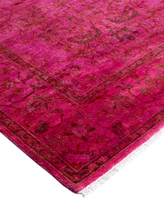 Contemporary Overyed Wool Hand Knotted Pink Area Rug 3' 3" x 5' 3"