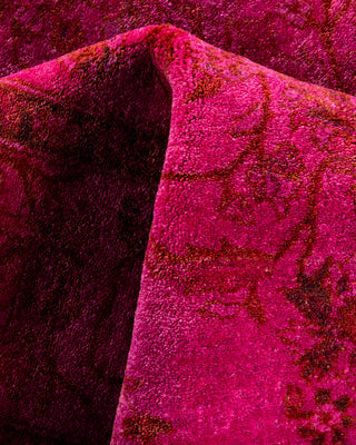 Contemporary Hand-Knotted Overdyed Pink Area Rug 3' 3" x 5' 3"