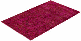 Contemporary Hand-Knotted Overdyed Pink Area Rug 3' 3" x 5' 3"