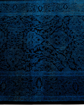 Contemporary Hand-Knotted Overdyed Blue Runner 2' 6" x 19' 1"