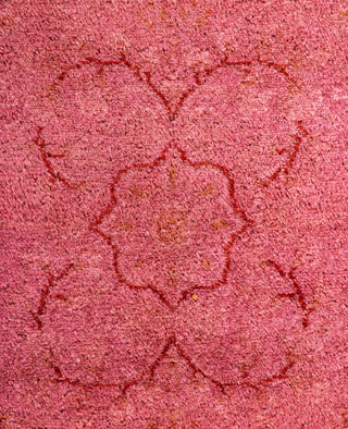Contemporary Overdyed Wool Hand Knotted Pink Runner 2' 6" x 14' 2"